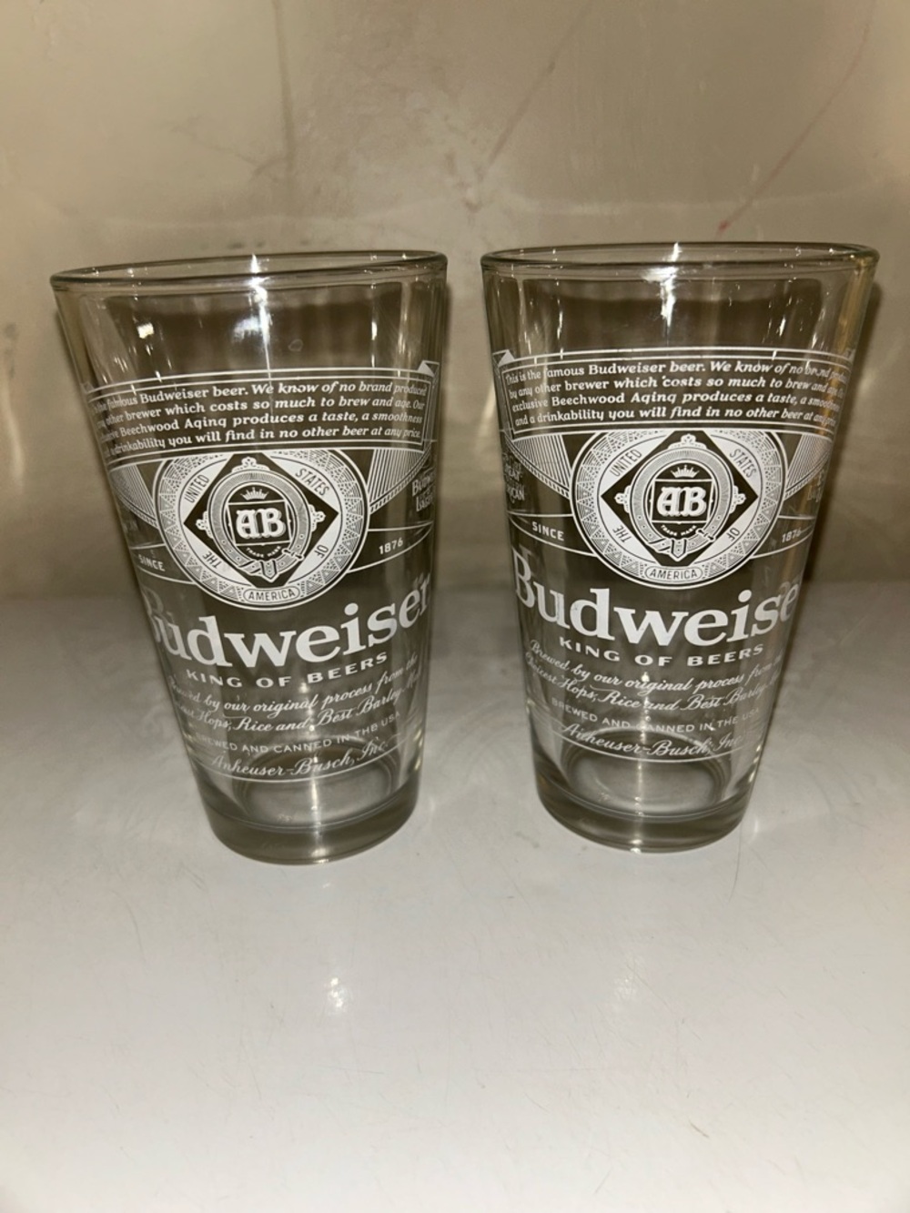 Budweiser King of Beers 16 oz Pint Glass